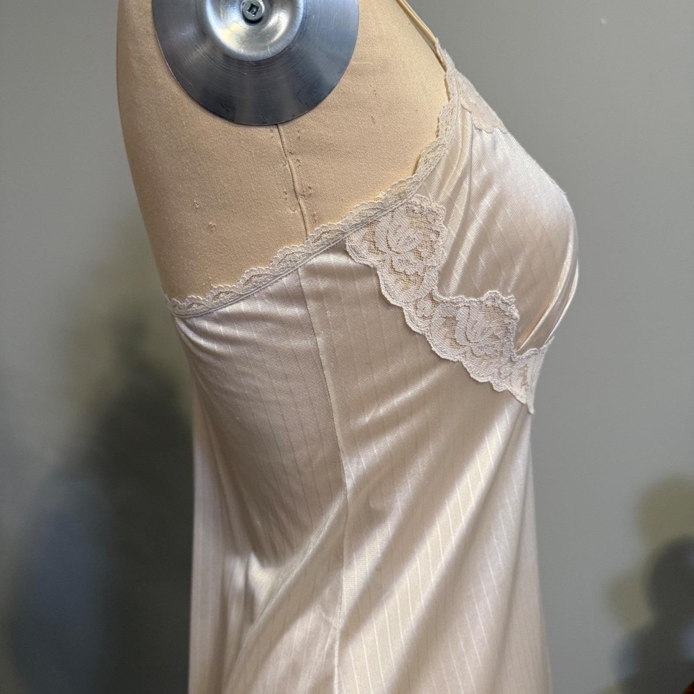 Elizabeth Gordon Vintage Nightgown Slip Ivory Nylon Lace Small Minimal - Picture 11 of 15
